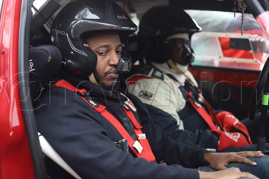 King Oyo in the navigating seat alongside Ronald Ssebuguzi. Photo: Johnson Were