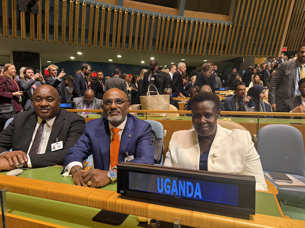 Vice President Jessica Alupo, Minister of Foreign Affairs Adonia Ayebare and Minister of Health Dr Chris Baryomunsi attend the opening of the 81st United Nations General Assembly on September 22, 2026. (Courtesy)
