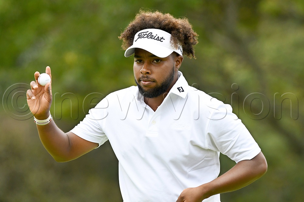 Njoroge Kibugu acknowledges fans during the third round of the Magical Kenya Open at Karen, February 21, 2026. (Photo by Michael Nsubuga)
