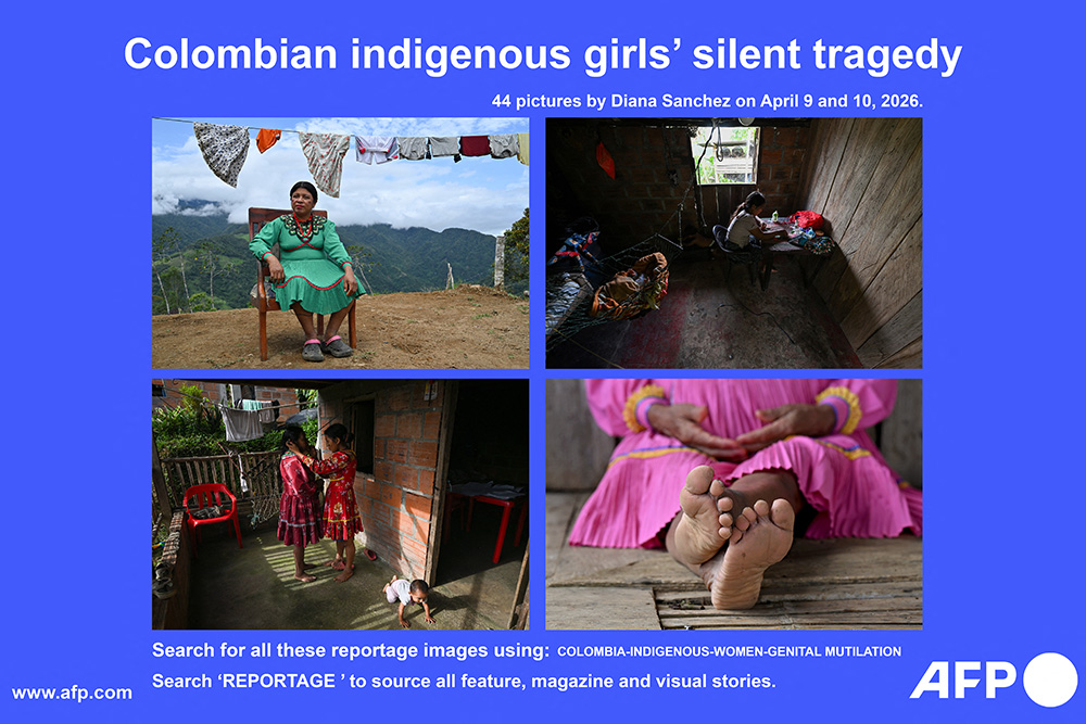  AFP presents a visual story of 44 pictures by Diana Sanchez taken on on April 9 and 10, 2026, of the genital mutilation that affects hundreds of Embera Chami and Katio indigenous girls in the Colombian coffee-growing mountains. (Photo by Diana SANCHEZ / AFP)