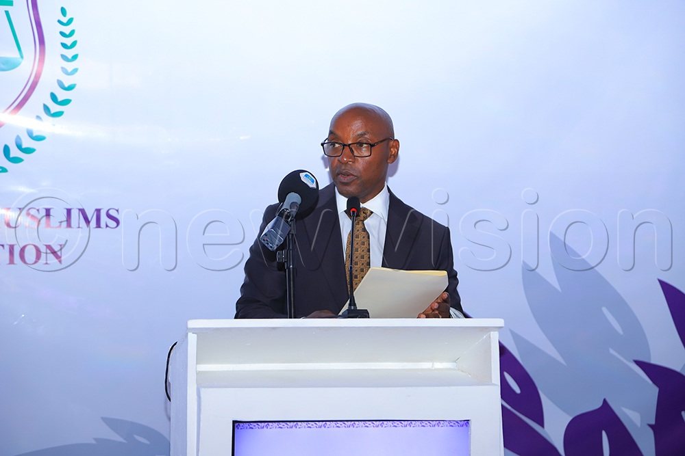 Chief Justice Dr Flavian Zeija speaking during the Iftar dinner. (Credit: Farooq Kasule)