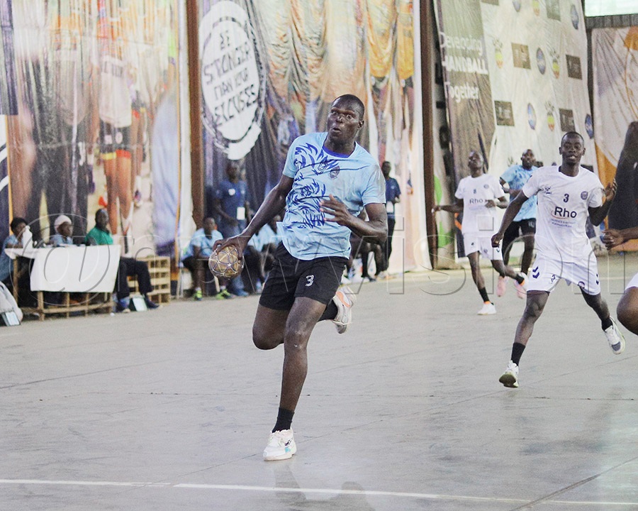 UPDF's Francis Ongom in action against Police during their 38-31 victory at Old Kampala Arena. Photo by Johnson Were