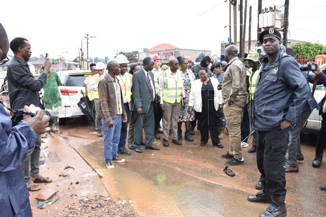 PM Nabbanja during the inspection. (Credit: Simon Peter Tumwine)