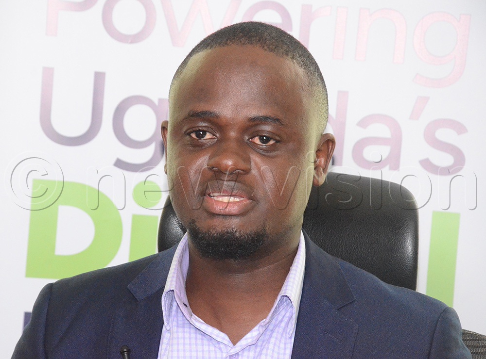 The technical lead UGPass NITA-U, James Lutalo, explaining how the government uses shared connection that allows government systems to talk to each other securely without compromising individual privacy on Wednesday at NITA-U head offices in Lugogo, Kampala. (Photo by Isaac Nuwagaba)