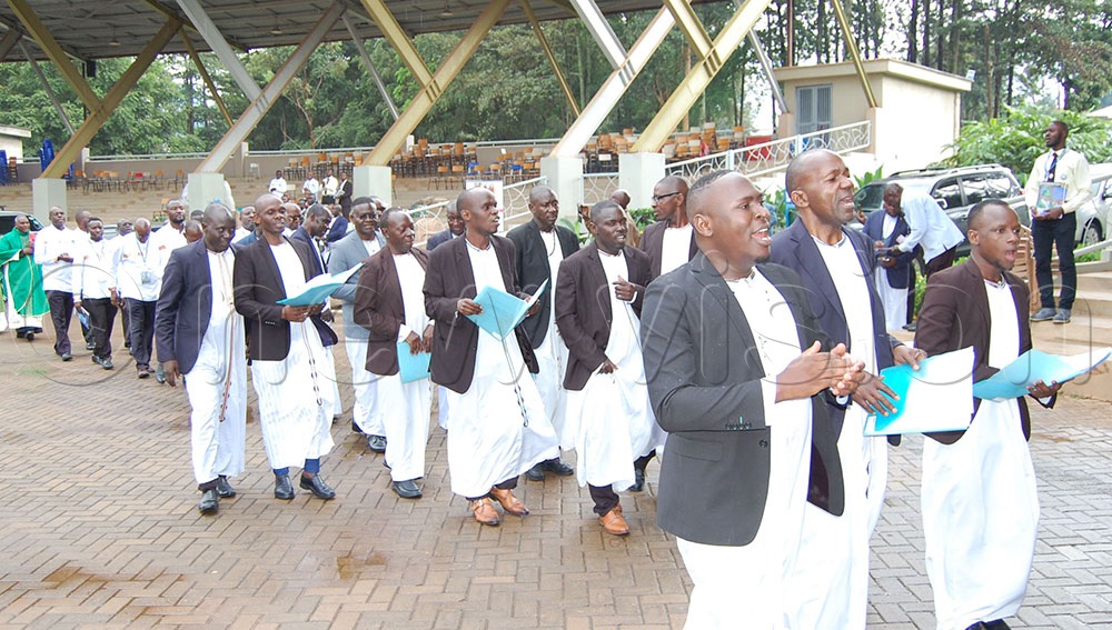 A spectacle of the choir in procession for the thanksgiving mass. (Photo by Mathias Mazinga)