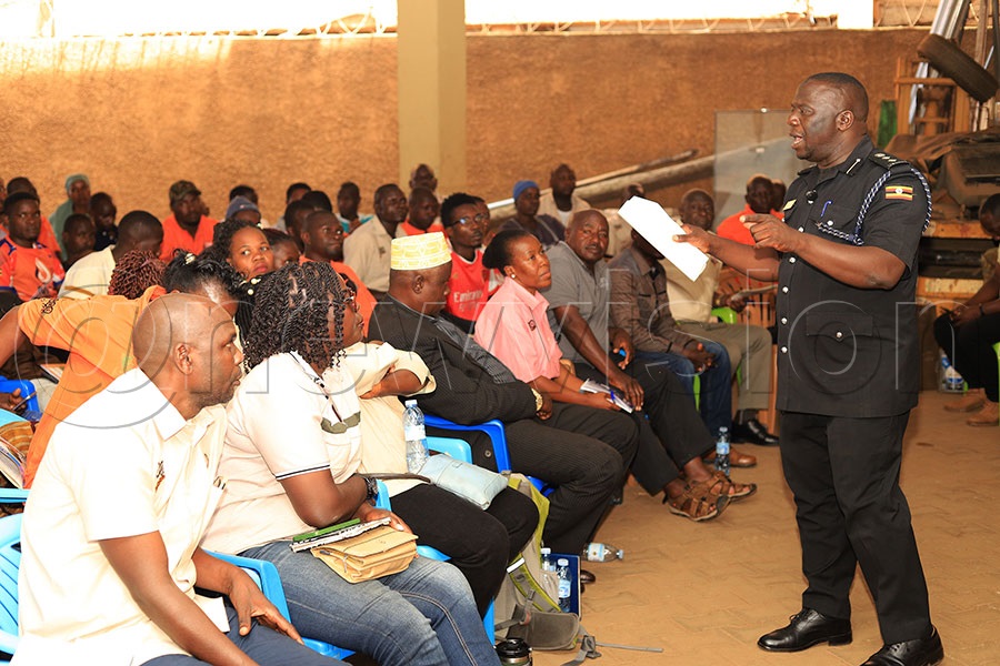 ASSP Hussein Nsobya takes FMU Safety Marshals through safety skills. PHOTO: Johnson Were