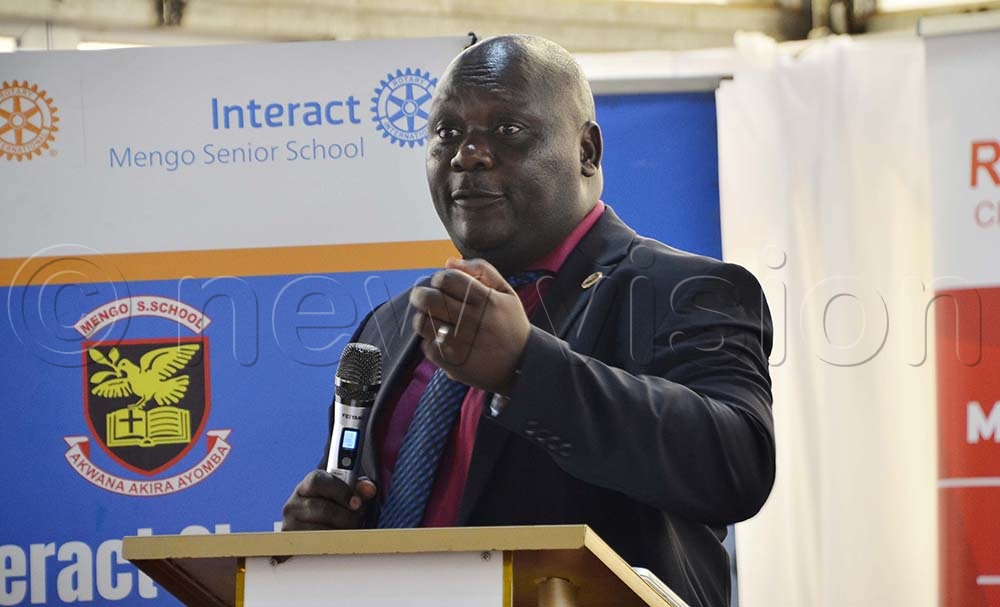  Grace Nantagya, Mengo Senior School headteacher addressing journalists during the Mega youth conference at Mengo Senior School in Nakulabye on11th July 2026. (Credit: Juliet Kasirye) 