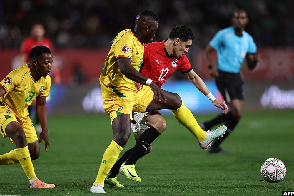 Monday's action between Zimbabwe and Egypt at Adrar Stadium in Agadir. (Courtesy)