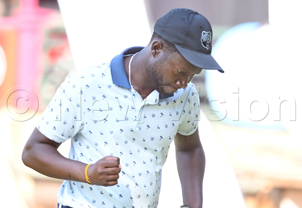 Ronald Rugumayo pumps his fist after sinking in the last ball during the final round of the Uganda Professionals Open at Kitante, September 5 2026. (Credit: Michael Nsubuga)