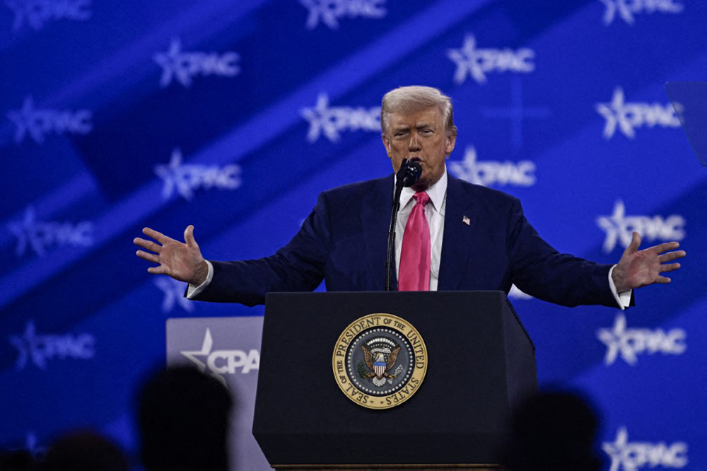 United States President Donald Trump speaks during the 2025 Conservative Political Action Conference (CPAC) in National Harbor, Maryland, United States on February 22, 2025. (AFP photo)