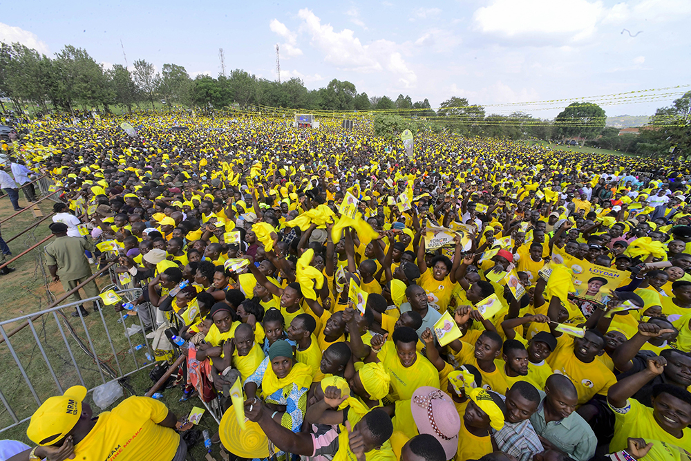 NRM supporters at the campaign rally in Mbarara. (PPU)