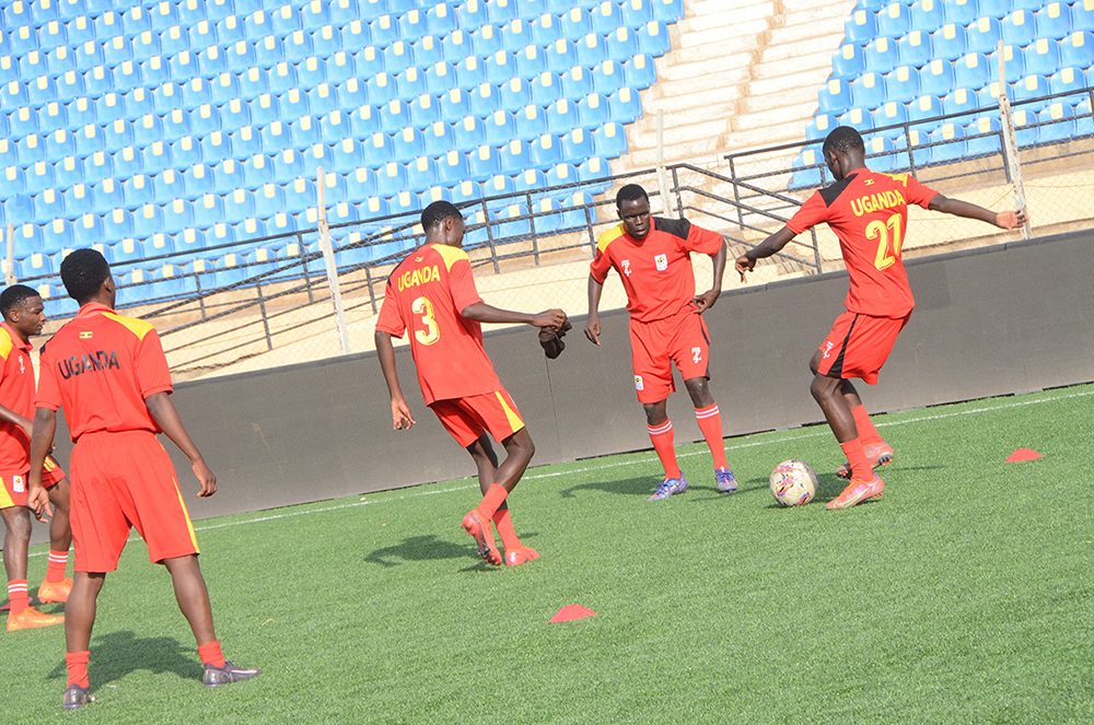 Uganda's U17 side during a session on Monday at Dire Dawa Stadium in Ethiopia as the team prepares to face Sudan. (Courtesy Photo)