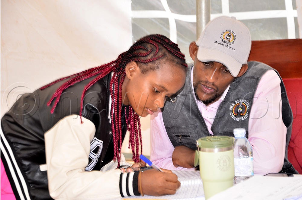 Vonitor Nassanga picking nomination forms for the 2026 general election. (Photo by Ronnie Kijjambu)