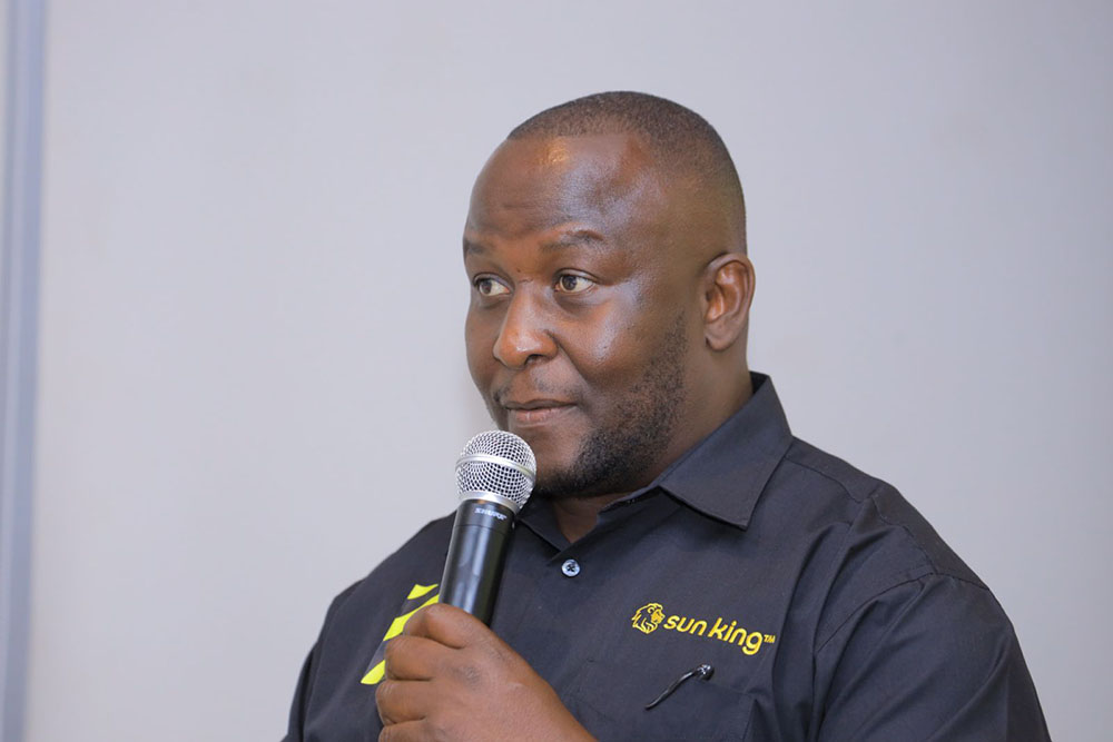 Peter Mugwanya, Country Business Leader of Sunking Uganda, says the solar industry globally relies on imported technology and components. He believes that incentivizing imports through tax exemptions or reductions could boost adoption, create jobs, and support the government’s rural electrification goals. This was during the launch of SunKing's refreshed brand identity at Four Points in Kampala on Friday. (Courtesy Photo)