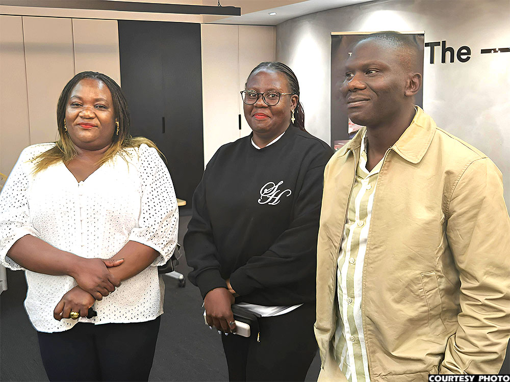 From left, consular officer Susan Tiisa Mugwanya, UWA's Jacqueline Babirye and UTB's Francis Nyende