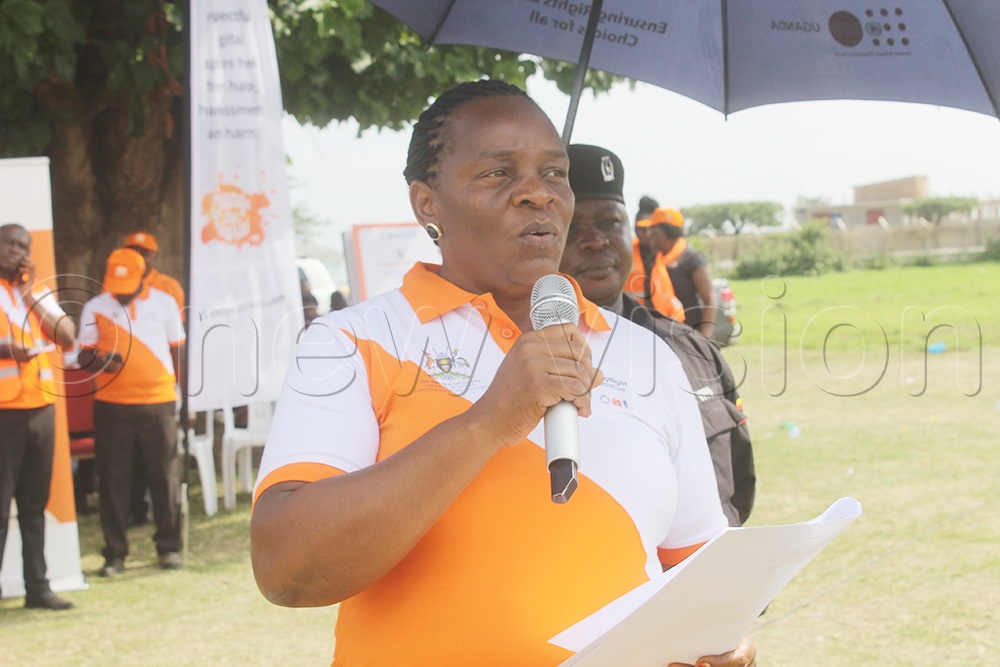 Mutuuzo urged political, cultural and religious leaders in Kasese to intensify their efforts towards sensitising communities about the need to fight against Gender Based Violence. (Credit: Samuel Amanyire)