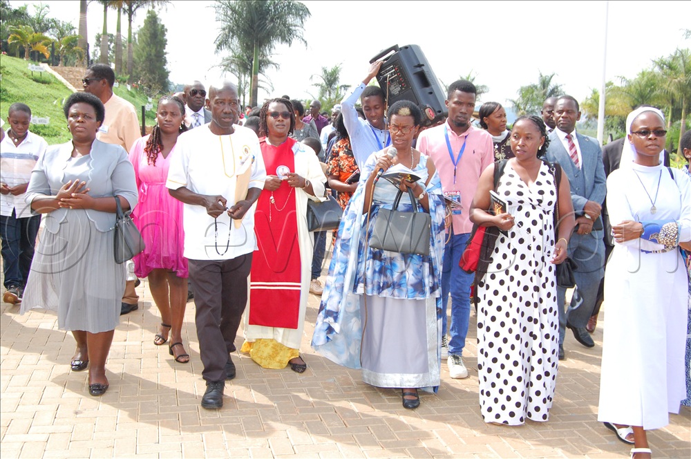 Christians from Tororo Archdiocese making the symbolic pilgrimage of faith.