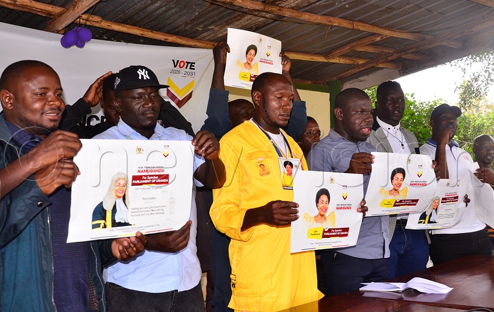 Lugada, who is also the Jinja district FDC chairperson, challenged the MPs to back Namuganza in the spirit of national unity and institutional integrity. (Credit: Jackie Nambogga)