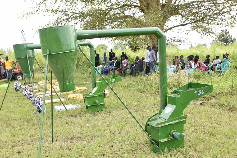 Some of the milling machines that were given out by the minister  (Photo by Simon Peter Tumwine )