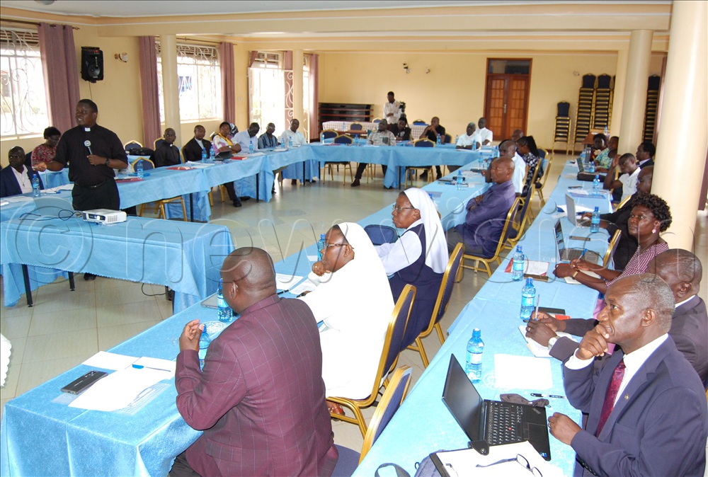 A spectacle of participants during the progression of the study workshop for the diamond jubilee of the Decree on the Apostolate of the Laity at Ulrika Guest House, Kisubi, Wakiso district. 