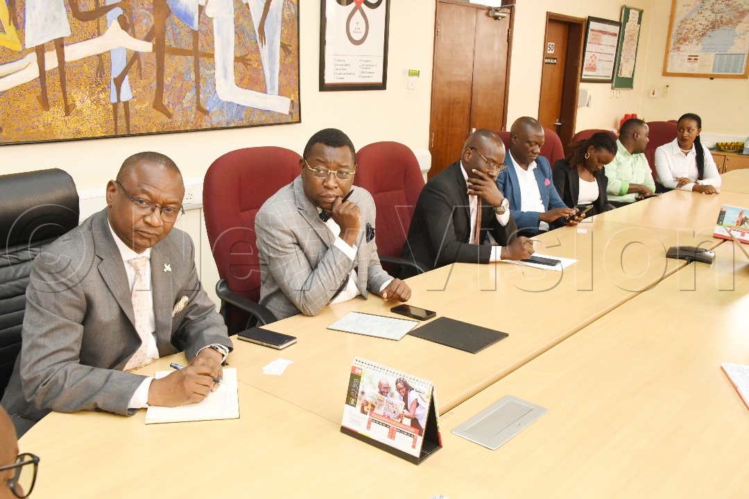 Rotary District 9213 delegation (L-R): Geoffrey Martin Kitakule, District Governor D9213, Joe Nuwamanya, Lieutenant Governor D9213, Daniel Ssekamwa, District Liaison officer, David Ssempala, Media Relations officer, Allen Nambakire, Executive Secretary to the Governor, Samuel Ngambwaki, District Public Image Chair and Juliet J Kariasa, Chair, Corporate partnerships, attending the meeting. (Credit: Mpalanyi Ssentongo)
