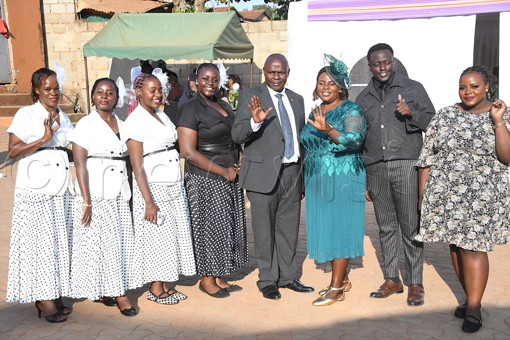 Bishop Dr Samuel Lwandasa and Pastor Margaret Lwandasa pose with their family during the thanksgiving celebration.