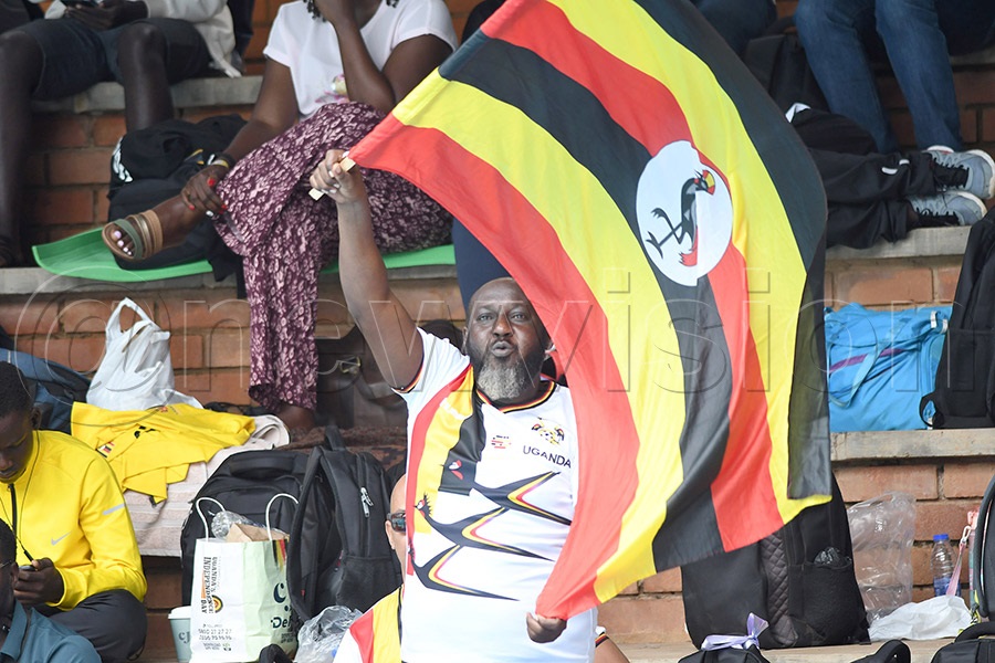 One of the swimming fans cheer on the Ugandan swimmers at KISU, October 21, 2026. Photo by Michael Nsubuga