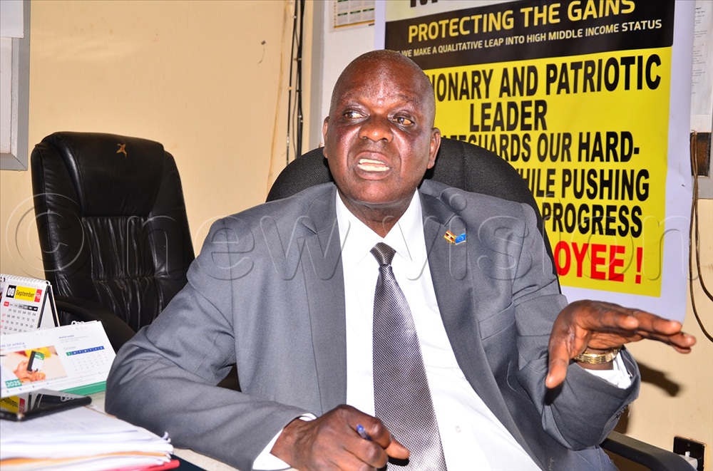 Jinja Resident City Commissioner Richard Gulume addressing the press.