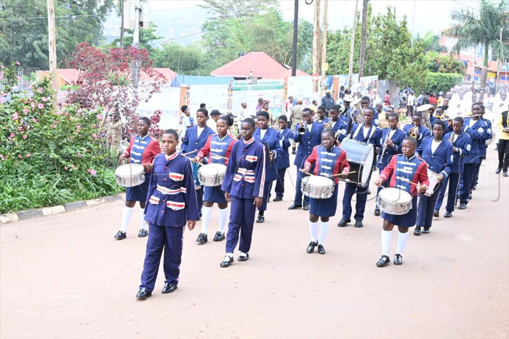 The band leading the possession to St. Mary's Cathedral Lubaga