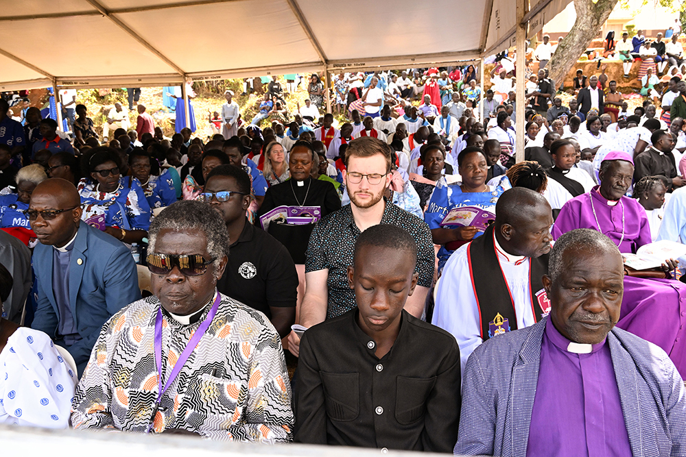 Some of the pilgrims and visitors who turned up for Archbishop Janani Luwum memorial Day celebrations in Mucwuni, Kitgum on Monday. (PPU Photo)