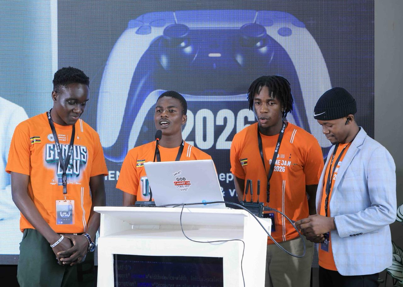 Code Chaos presenting their winning project Endangered.