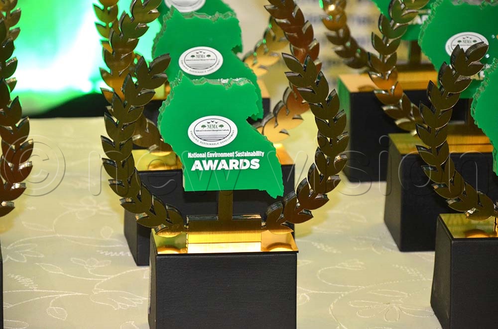 NEMA awards that were given out to companies for National Environment Sustainability. (Photo by Isaac Nuwagaba)