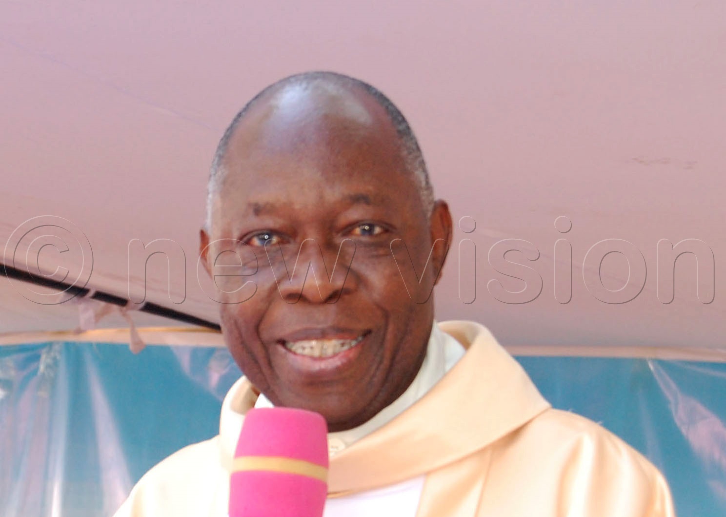 Rev Fr Richard Nnyombi delivers his homily during the thanksgiving mass for the commemoration of the 146th anniversary of the arrival of Fr Lourdel Mapeera and Bro Delmas Amans at Kisub. (Photo by Mathias Mazinga)