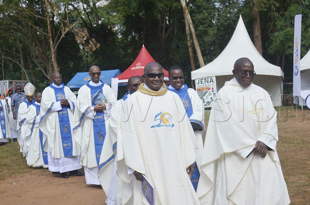Priests in procession before the Mass on Saturday June 27, 2026. (Credit: Juliet Anna Lukwago)