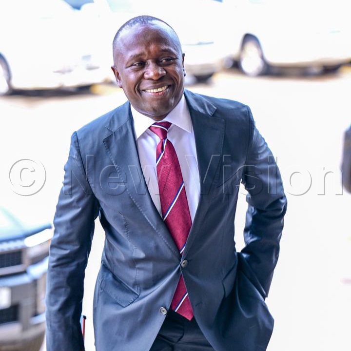 Peter Ogwang, State Minister Designate for Education-Sports arrives for vetting.