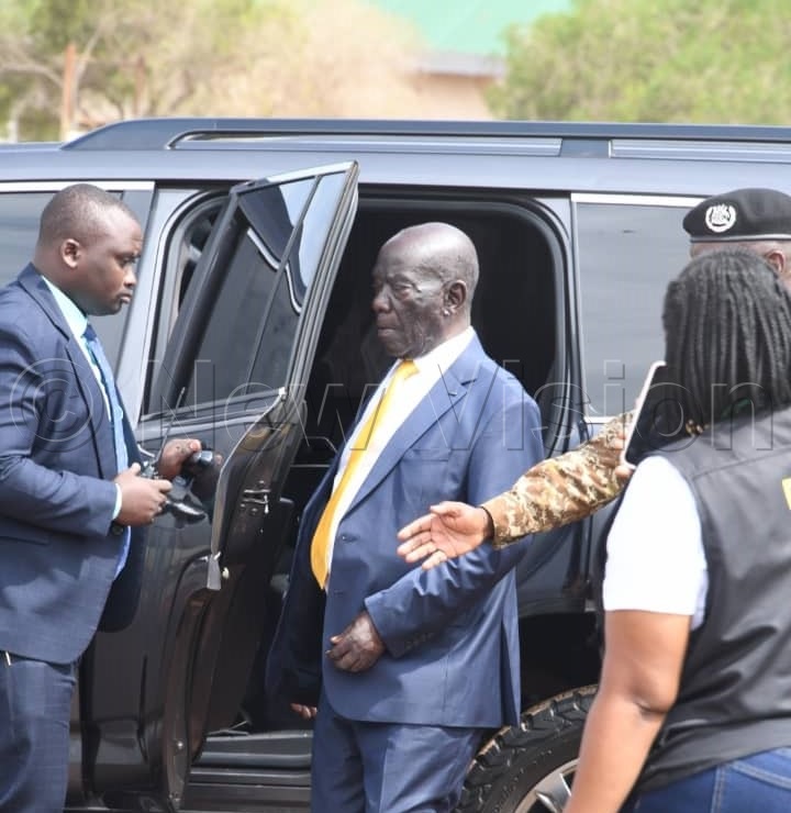 Former Vice President of Uganda, Edward Ssekandi, arrives for the independence day celebrations. 