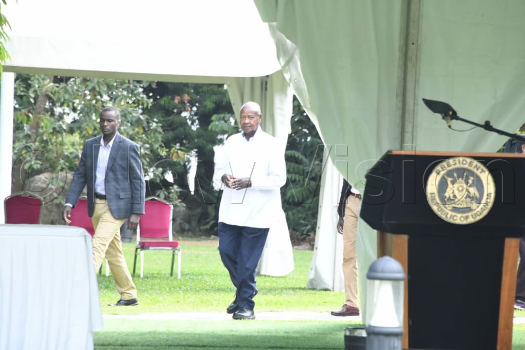 President Museveni arriving for the meeting.