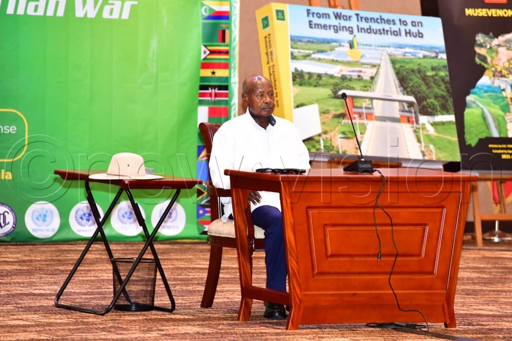 President Yoweri Museveni addresses military delegations from more than 18 countries during the African Defence Chiefs Conference at Speke Resort Munyonyo in Kampala on Thursday, October 8, 2026. (Credit: Mpalanyi Ssentongo)