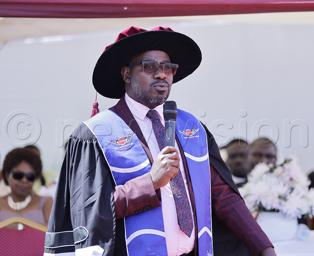 Ronald Kalema, a board member of Kubis aviation college representing leaders. (Credit: Julius Luwemba)
