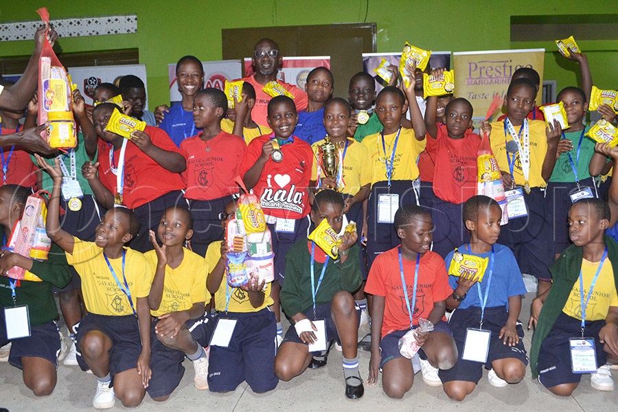 Gayaza Junior team after winning the Girls' category during the championship. 