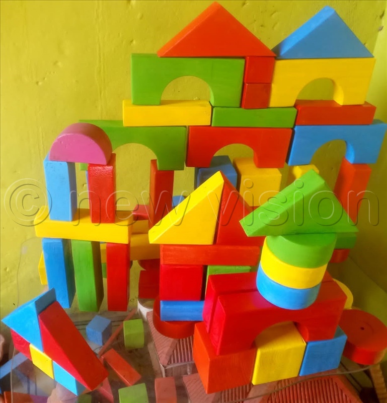 Building blocks designed from wood. 
