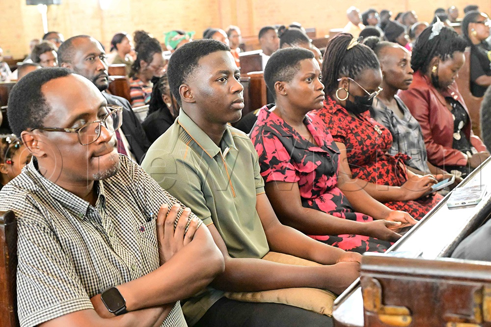 Some of the mourners who attended Bishop Ssenyonjo's funeral at Namirembe. (Credit: Eddie Ssejjoba)