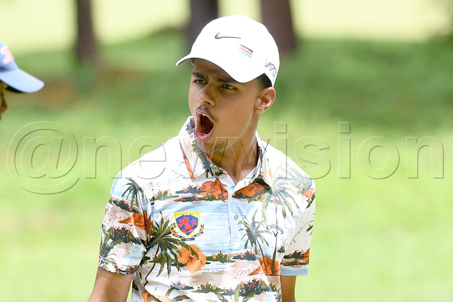 Kenyan TSEVI SONI reacts to his putt during the opening round of the  Victoria Cup  at Entebbe Club, March 5, 2026