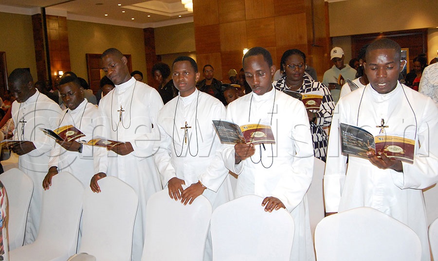 The Brothers of Christian Instruction participating in a congregational song. Photo by Mathias Mazinga
