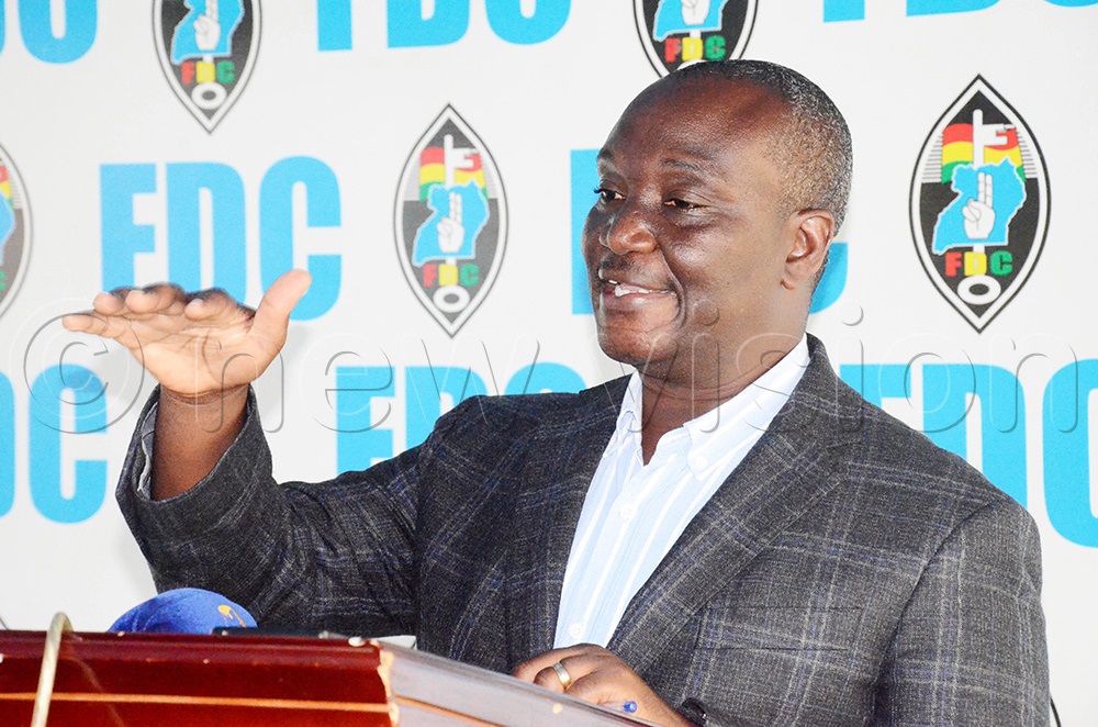 Centenary Robert Franco, the Forum for Democratic Change (FDC) vice chairperson for Western Uganda addressing the media at a weekly press conference on Monday June 1, 2026 at Najjanankumbi in Kampala (Photo by Isaac Nuwagaba)