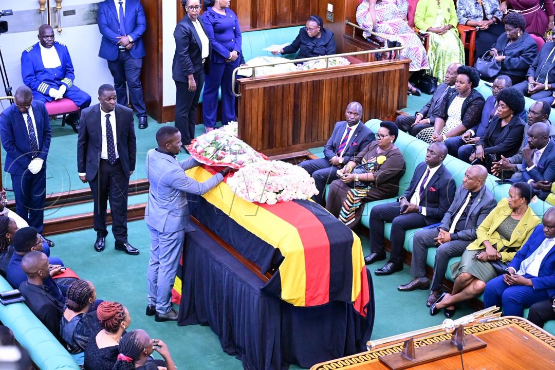 The Leader of Opposition in Parliament, Joel Ssenyonyi, paying tribute to the late lawmaker.
