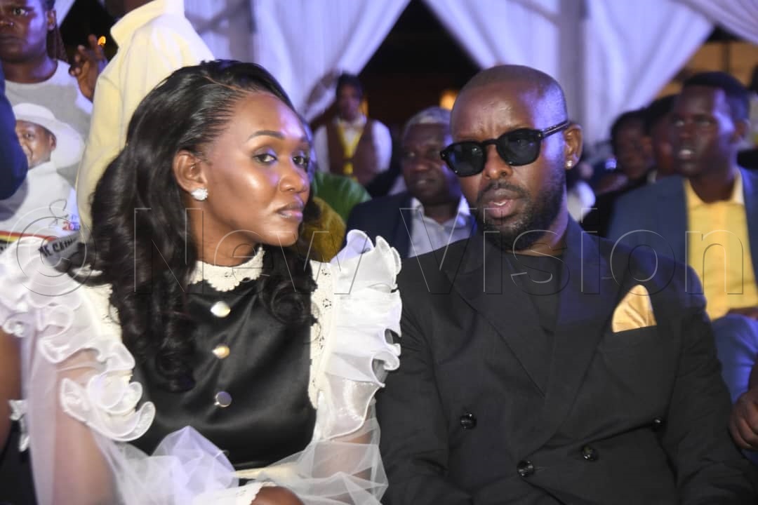 State minister Nyamutooro with Eddy Kenzo.