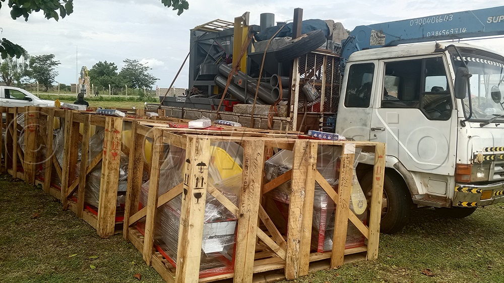 An assortment of coffee equipment that was given to several farmers in Kasese in a bid to ensure value addition to coffee. (Credit: Samuel Amanyire)