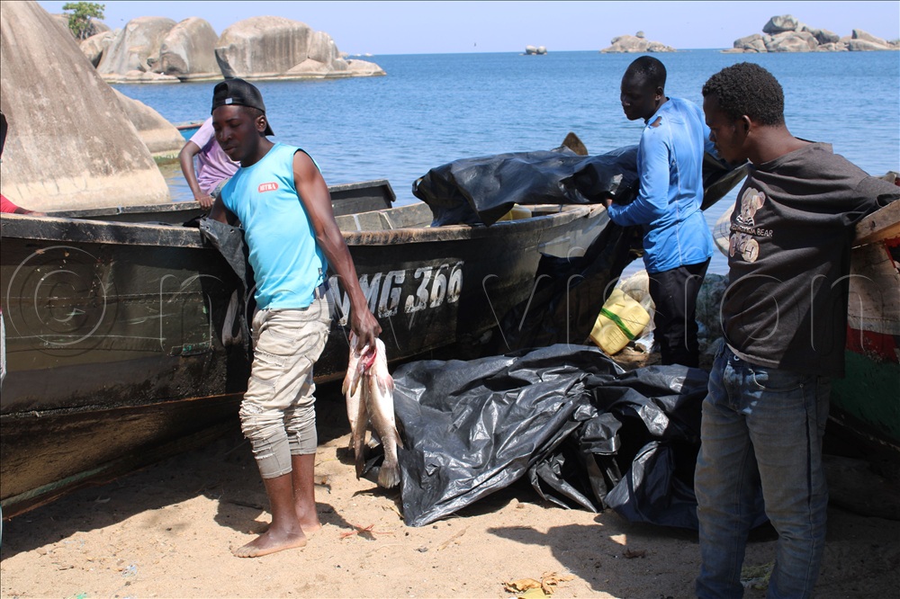 A group of fishermen at Lolwe landing site.