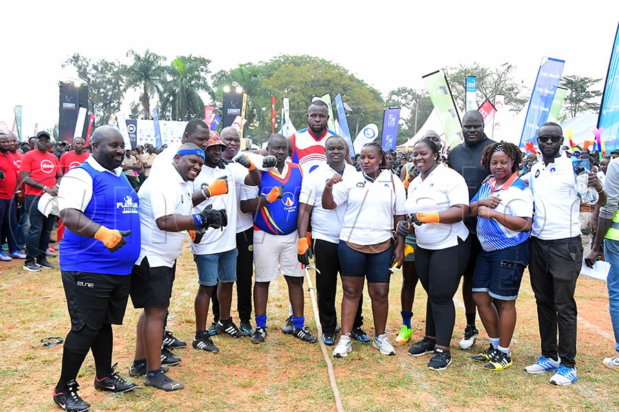 Centenary Bank Tug of War team that won at the 2025 Bankers Gala. Photo: Silvano Kibuuka